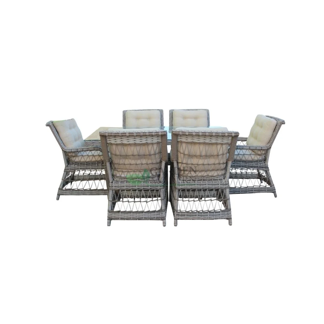 Mira 6 Kişilik Rattan Yemek Grubu