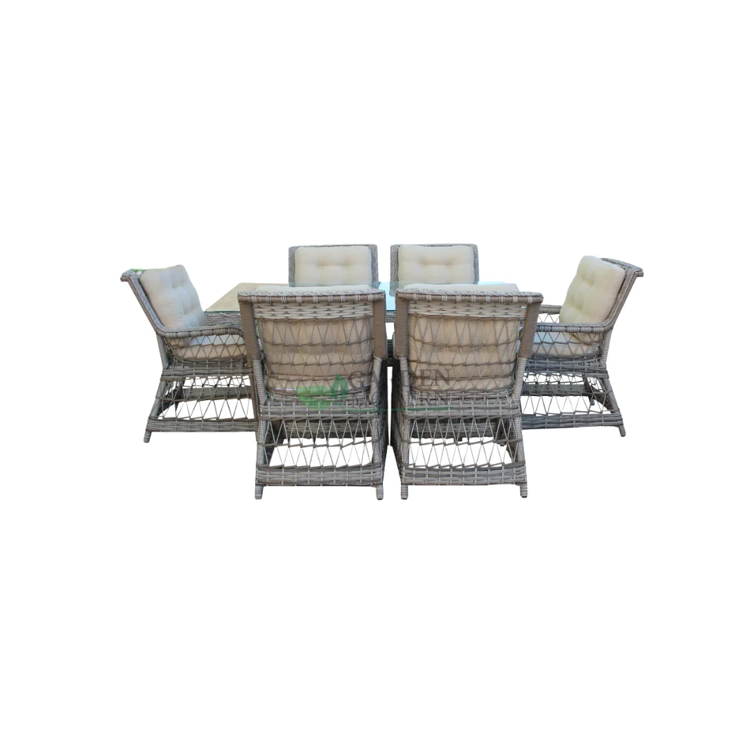 Mira 8 Kişilik Rattan Yemek Grubu